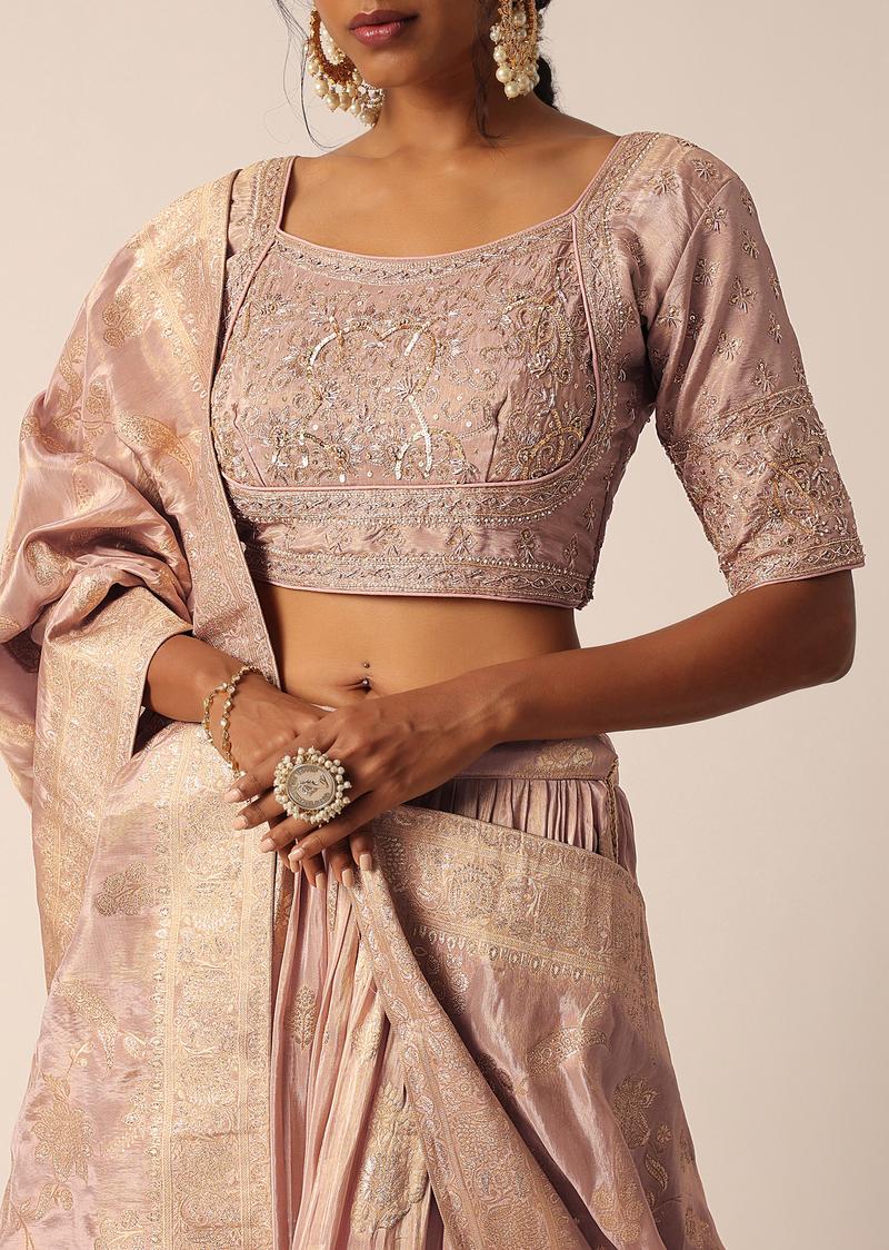 Banarasi Silk Lehenga Set With Sequin Work